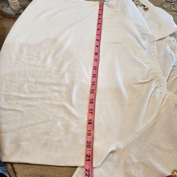 Talbot Blouson 3/4 Sleeve Top Size Large Boho Peasant Embroidered White - Picture 11 of 11